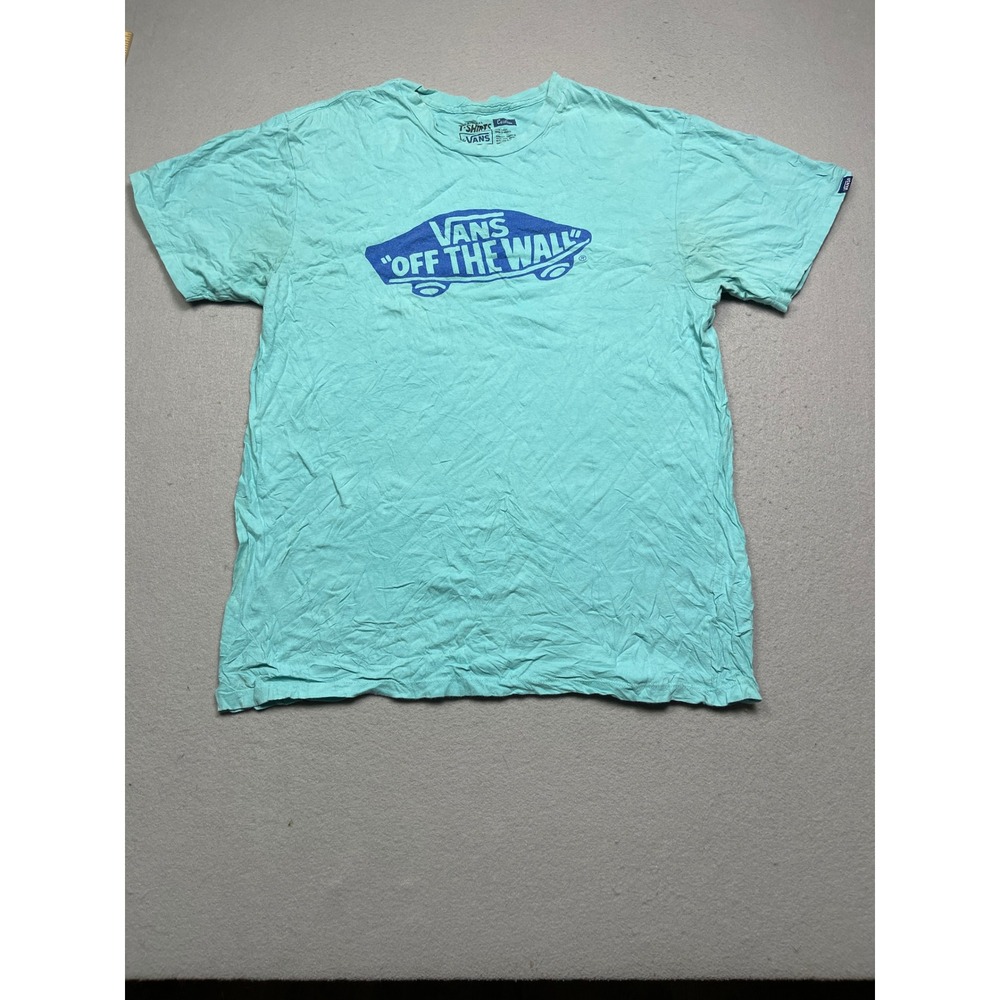 Vans T-Shirt Cotton Teal Large Mens
